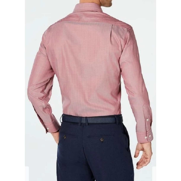 Tasso Elba Men's Regular Fit Dress Shirt Red Combo - Picture 2 of 10